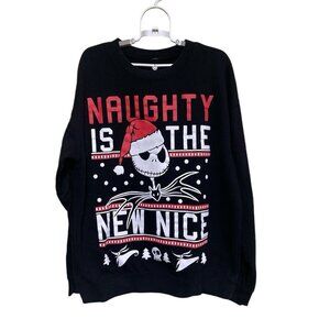 Nightmare Before Christmas Sweatshirt Men Size Small Naughty is the New Nice